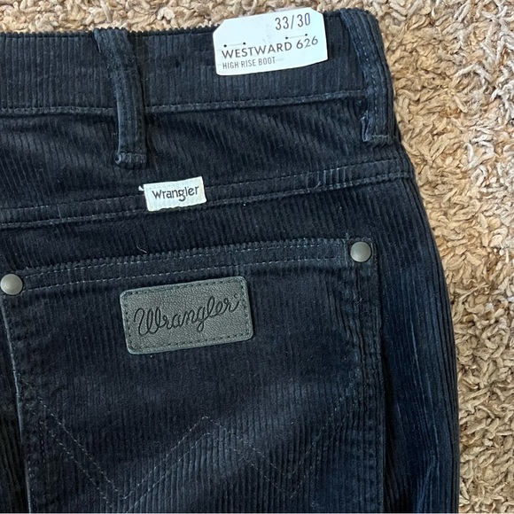 NWT Wrangler x FP Westward 626 High Rise Boot Corduroy Flare Pants Black 33/30 - Picture 14 of 15